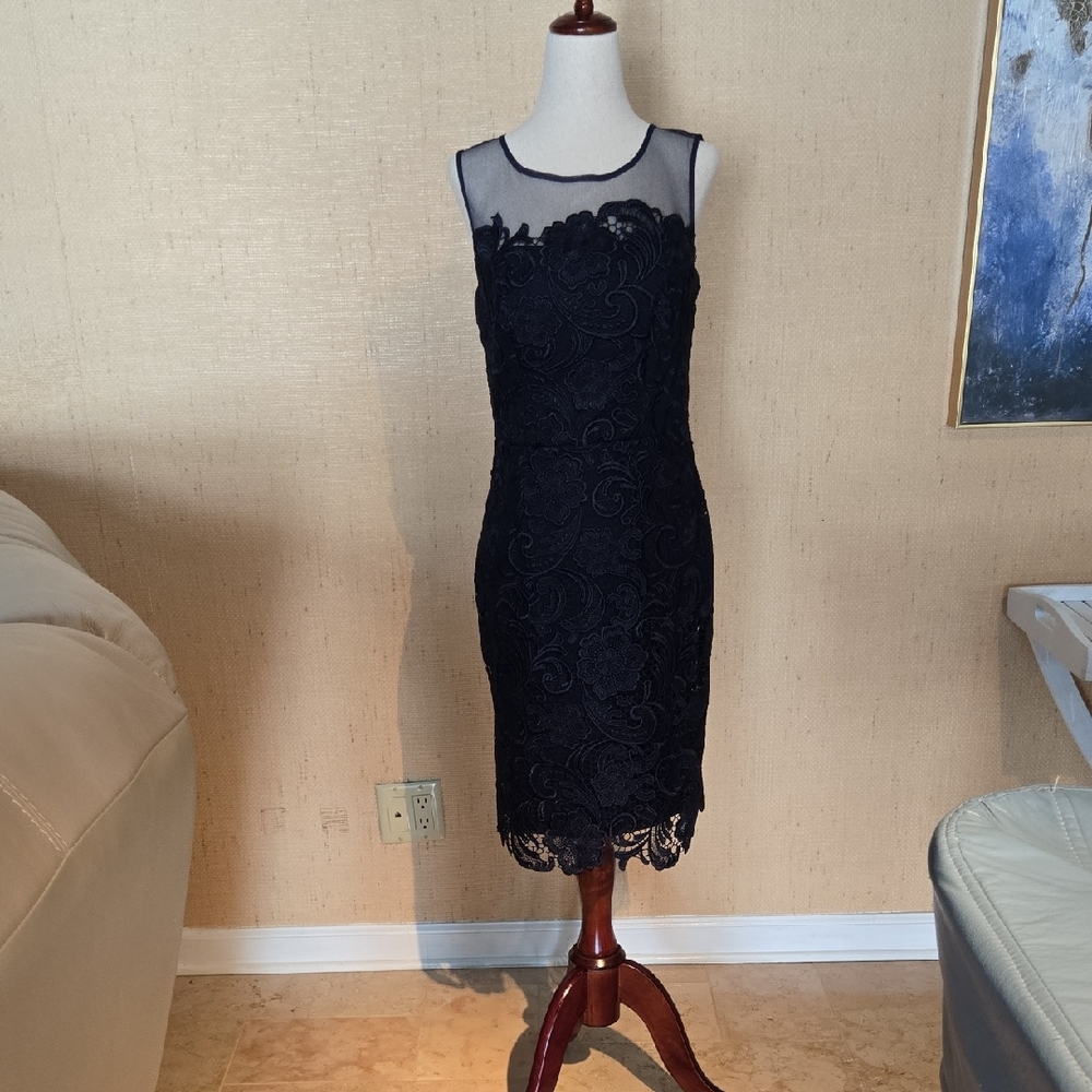 Chic Navy Lace Cocktail Dress